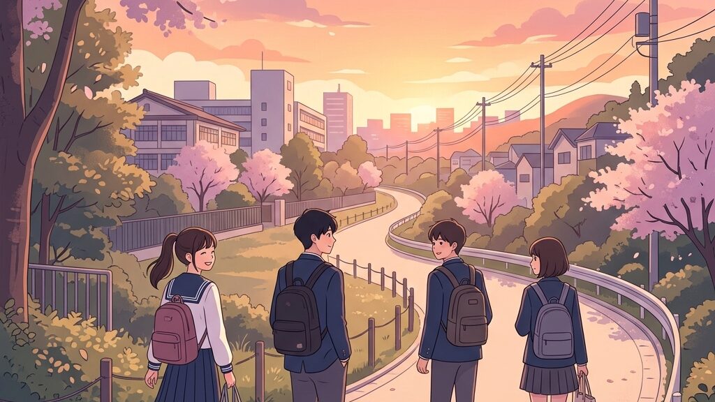 氷の城壁の主要キャラクター4人の距離感をイメージしたイラスト